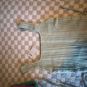 Buckle Light Green Knit Tank Top